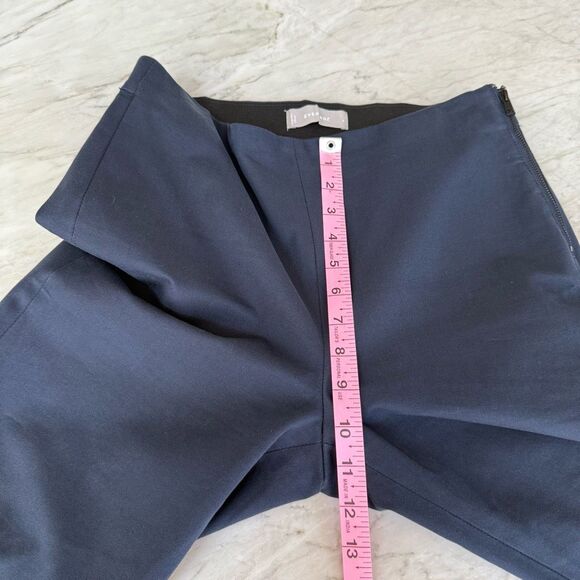 Everlane navy Blue The kick crop Side Zip Stretch Cotton Work Career Pants Sz 6 - Picture 6 of 7